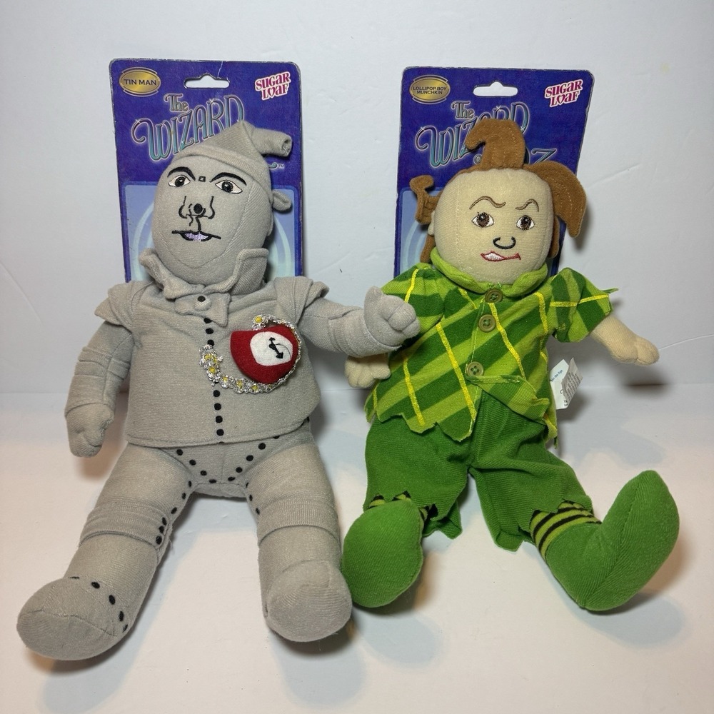 Lot Of 2 NEW 14" Wizard of Oz Plush TIN MAN Munchkin Sugar Loaf Nanco